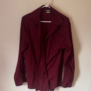 Van Heusen Men's Burgundy button down  Shirt